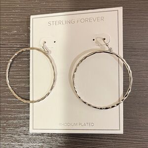 Sterling Forever Rhodium-Plated Silver Hoop Earrings